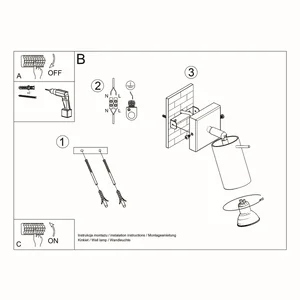 Stenska svetilka RING krom (8x16x8cm)