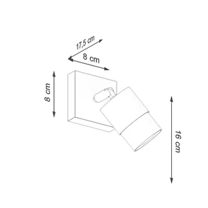 Stenska svetilka NERO črna/krom (8x17.5x16cm)