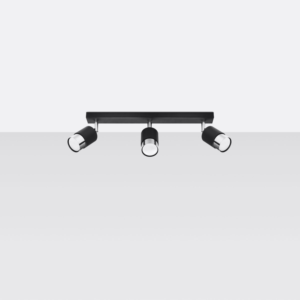 Stropna svetilka NERO 3 črna/krom (45x5x18cm)