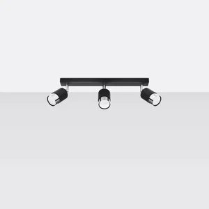 Stropna svetilka NERO 3 črna/krom (45x5x18cm)