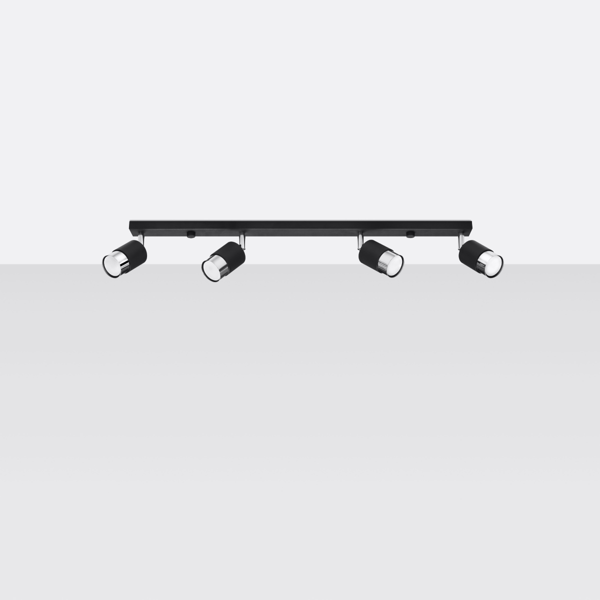 Stropna svetilka NERO 4 črna/krom (81x5x18cm)