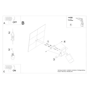 Stenska svetilka NERO črna/zlata (8x17.5x16cm)