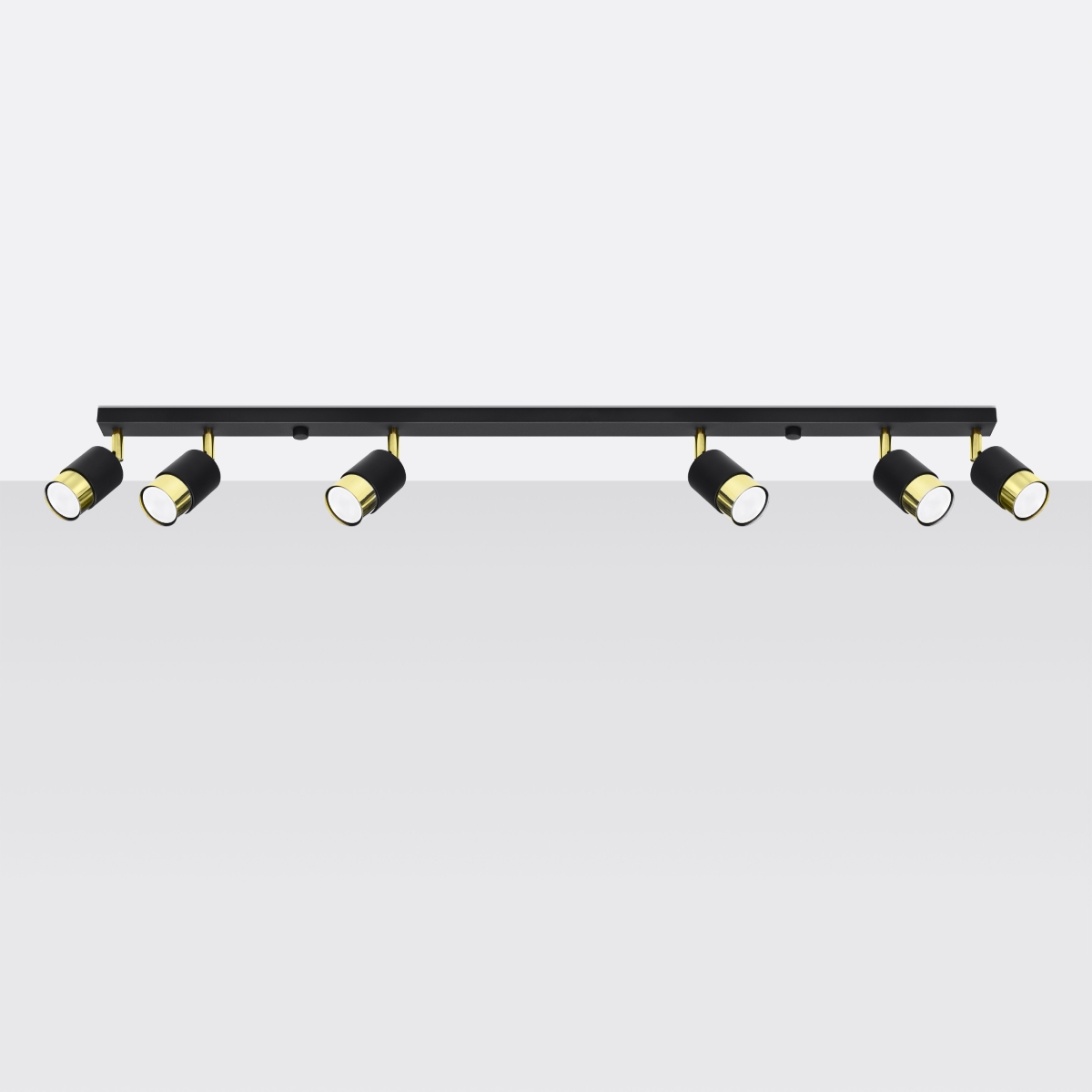 Stropna svetilka NERO 6 črna/zlata (117x5x18cm)