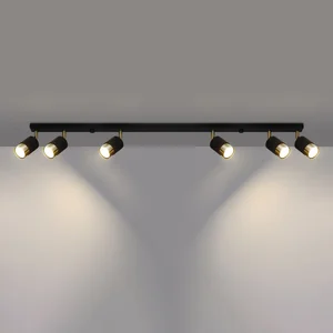 Stropna svetilka NERO 6 črna/zlata (117x5x18cm)