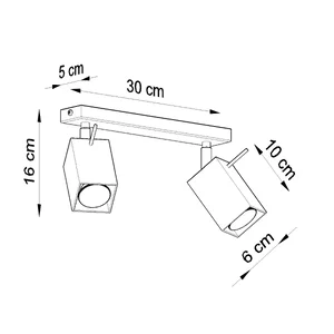 Stropna svetilka MERIDA 2 bela (30x6x16cm)