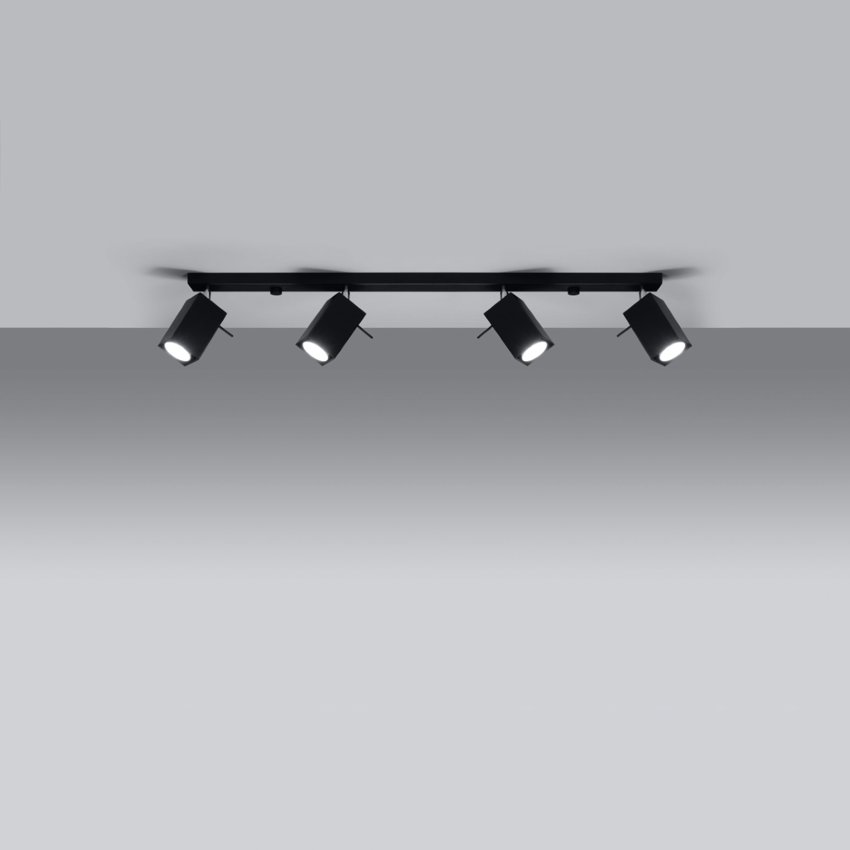 Stropna svetilka MERIDA 4L črna (80x6x16cm)