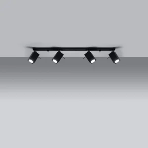 Stropna svetilka MERIDA 4L črna (80x6x16cm)