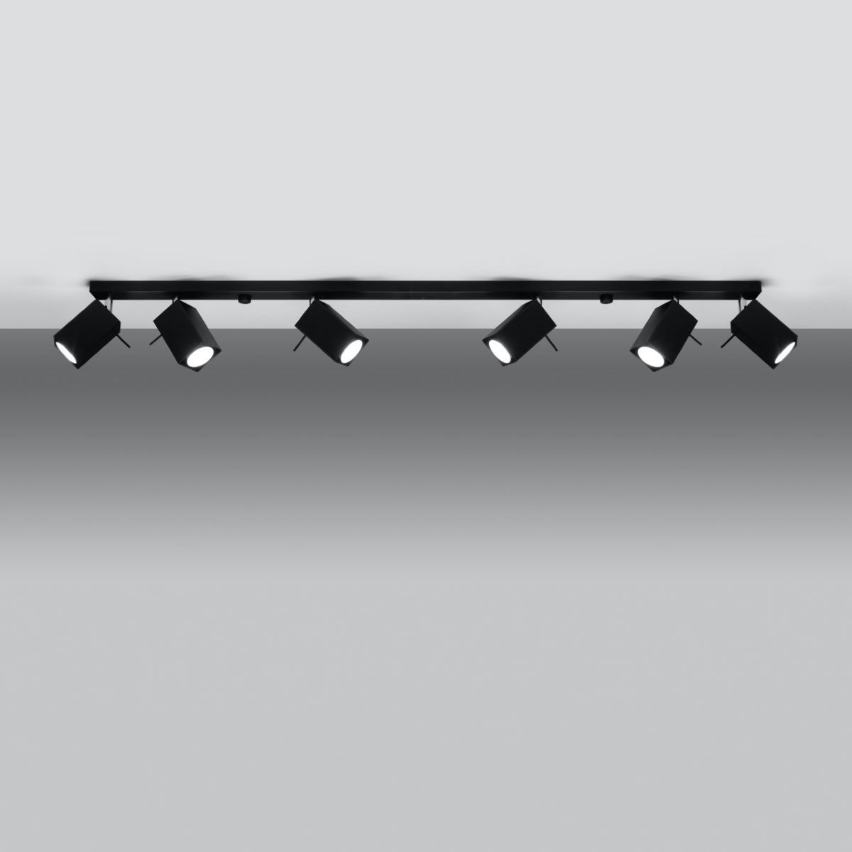 Stropna svetilka MERIDA 6L črna (118x6x16cm)