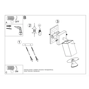 Stenska svetilka MERIDA 1 siva (8x16x8cm)