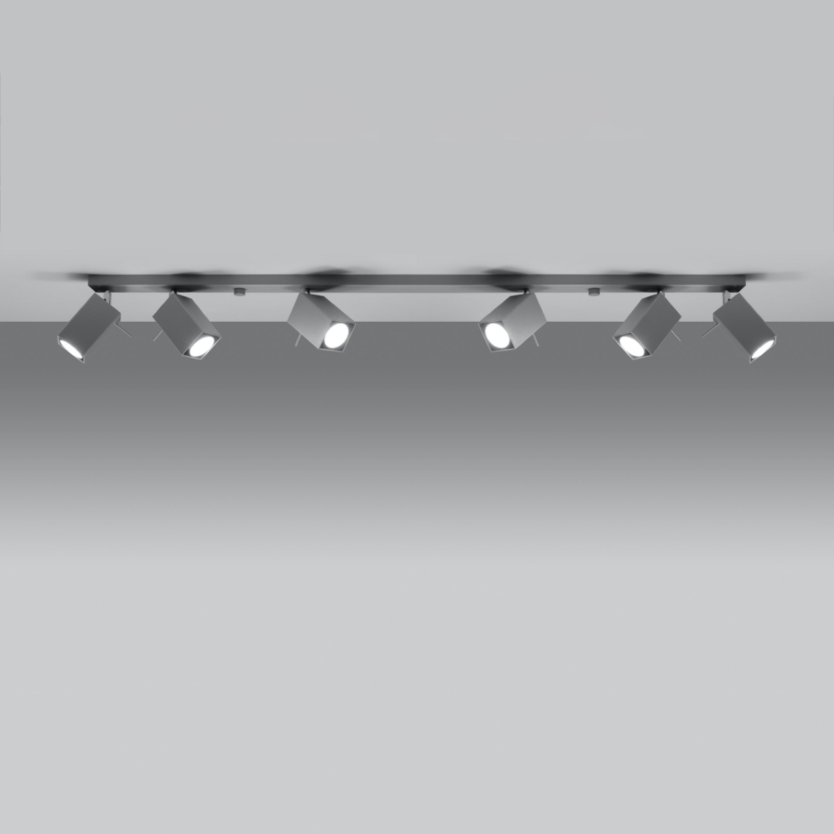 Stropna svetilka MERIDA 6L siva (118x6x16cm)