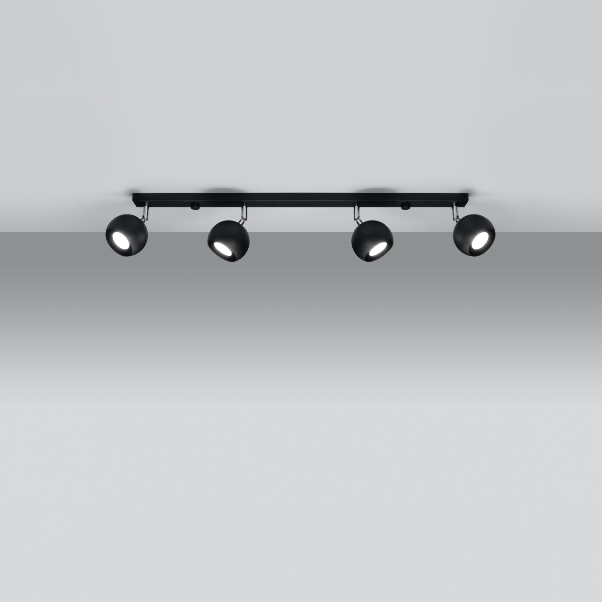 Stropna svetilka OCULARE 4L črna (80x10x16cm)