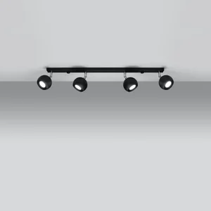 Stropna svetilka OCULARE 4L črna (80x10x16cm)