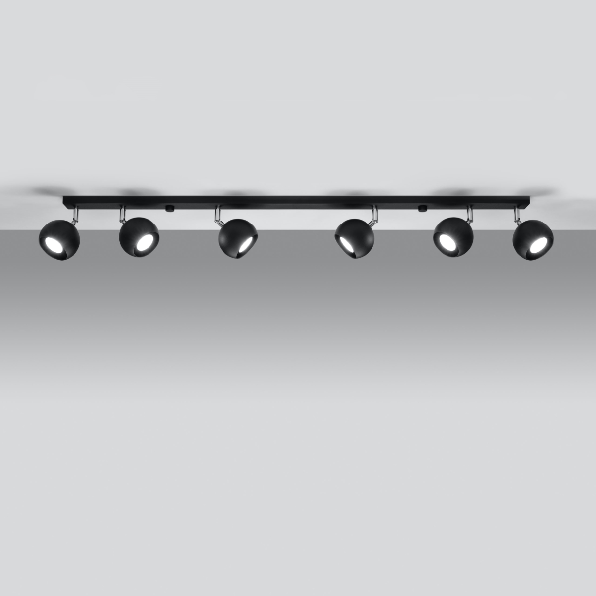 Stropna svetilka OCULARE 6L črna (118x10x16cm)