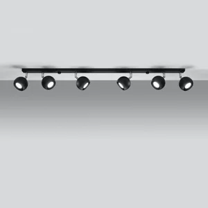 Stropna svetilka OCULARE 6L črna (118x10x16cm)