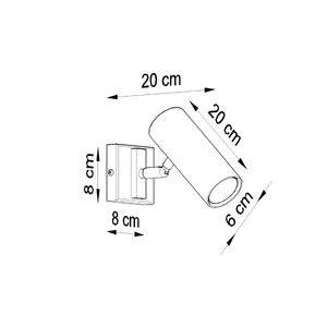 Stenska svetilka DIREZIONE črna (8x8x20cm)