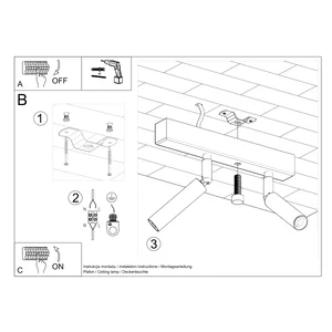 Stropna svetilka EYETECH 2 črna (25x3x20cm)