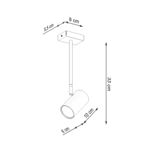 Stropna svetilka NORANO črna (10x6x33cm)