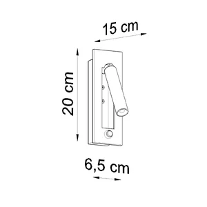 Stenska svetilka ENIF črna (6.5x15x20cm)