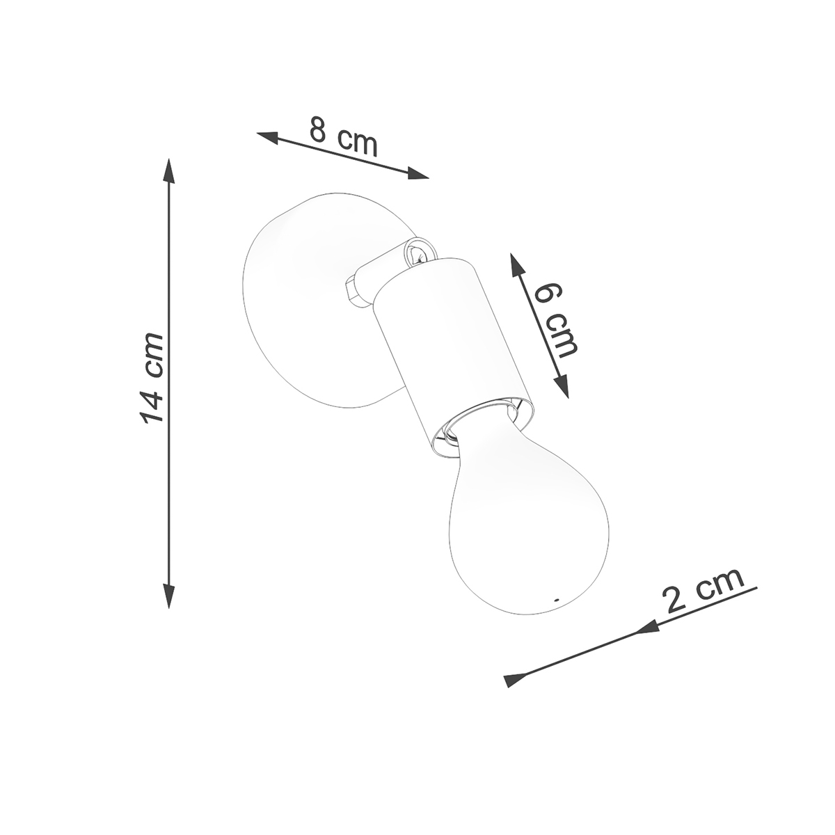 Stenska svetilka FORNES 1 črna (8x8x14cm)