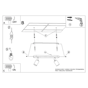 Stropna svetilka FORNES 2 črna (33x6x13.5cm)