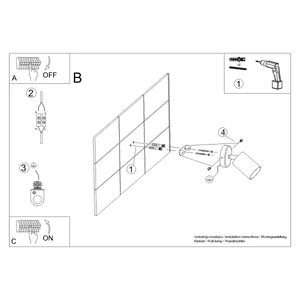 Stenska svetilka LEMMI 1 črna (8x8x18.5cm)