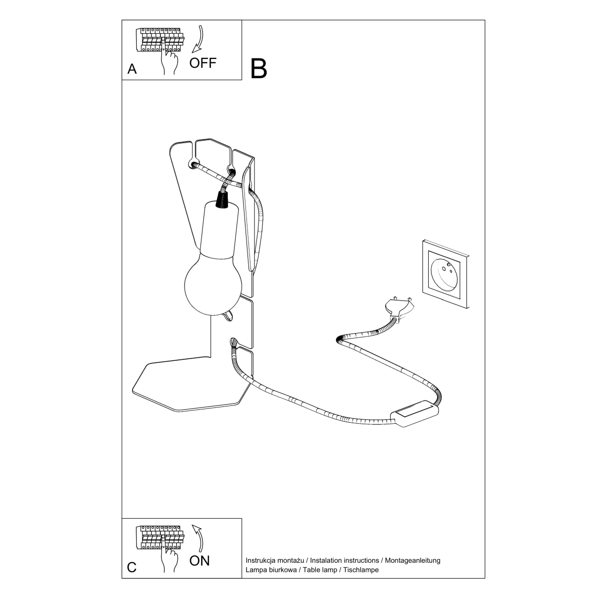 Namizna svetilka ARBY črna (15x15x31cm)