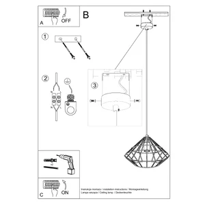 Obesna svetilka UMBERTO bela (32x32x120cm)