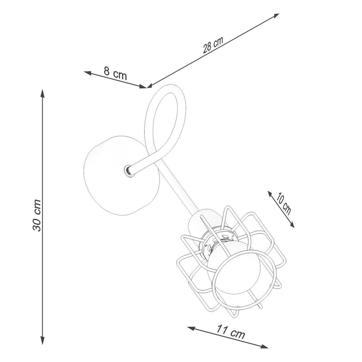 Stenska svetilka BELUCI 1S črna (15x28x30cm)