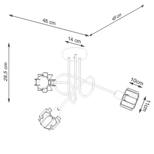 Lestenec BELUCI 3S črn (48x48x28.5cm)