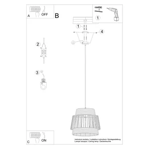 Obesna svetilka BRILO (35x35x137cm)