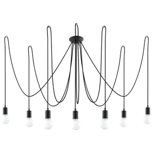 Lestenec EDISON 7 črn (300x300x150cm)