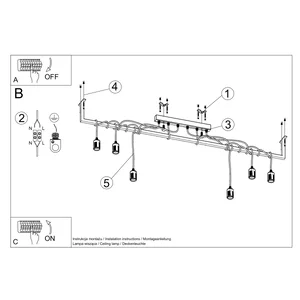 Lestenec SALAMANCA 6 črna (150x10x150cm)