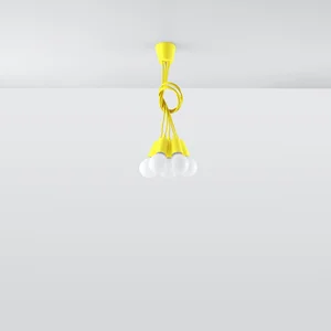 Obesna svetilka DIEGO 5 rumena (25x25x90cm)