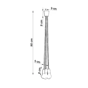 Obesna svetilka DIEGO 5 rumena (25x25x90cm)