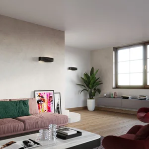 Stenska keramična svetilka SIGMA črna (42x12x14cm)