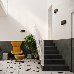 Stenska keramična svetilka PONTIUS črna (32x9x14cm)