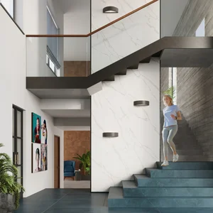 Stenska keramična svetilka ATENA črna (40.5x14.5x10cm)