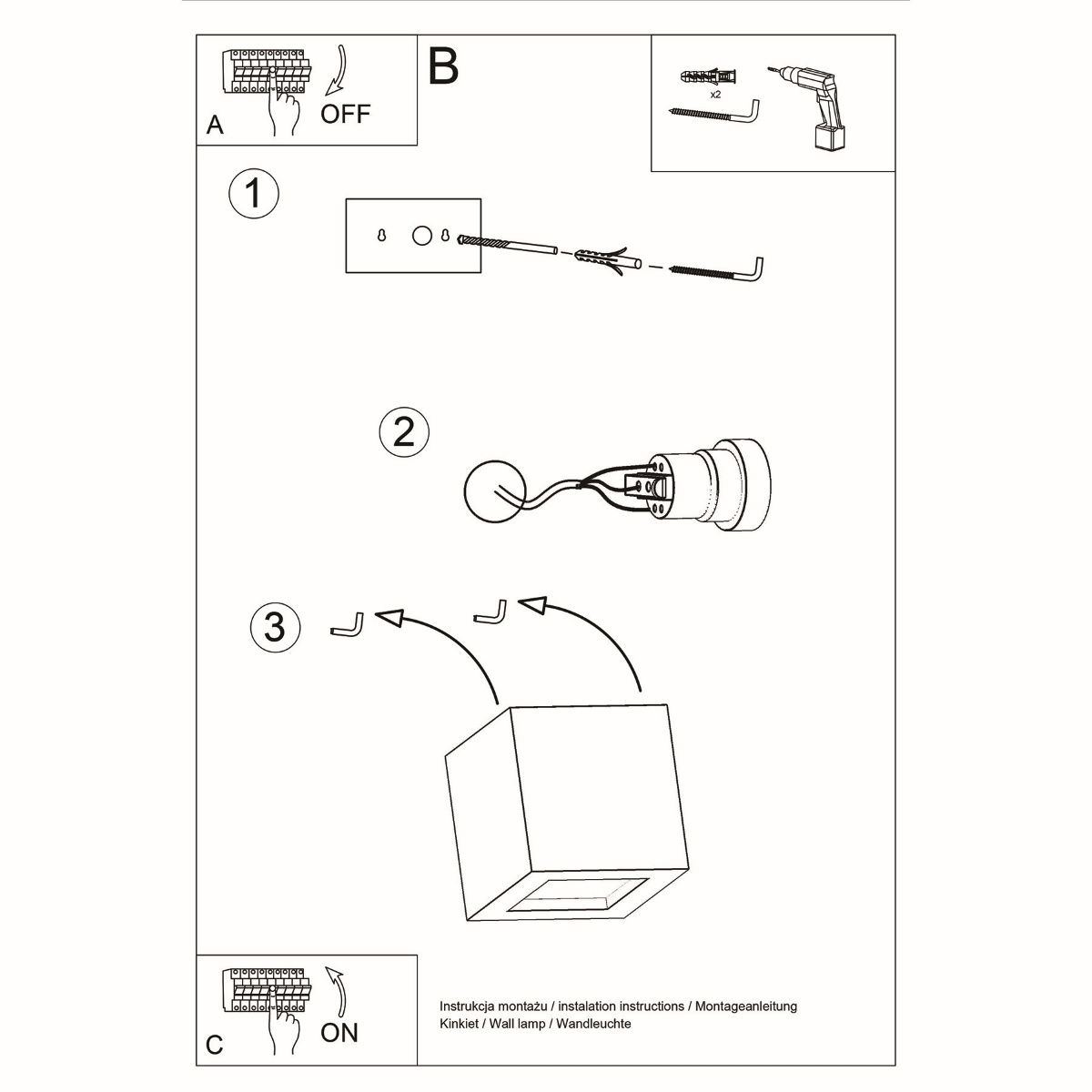Stenska keramična svetilka LEO siva (14x14x14cm)