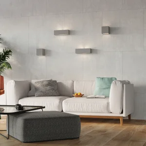 Stenska keramična svetilka LEO siva (14x14x14cm)