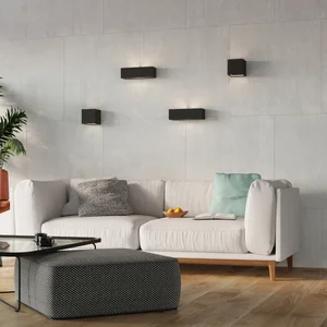 Stenska keramična svetilka VEGA črna (32.5x9.5x9.5cm)