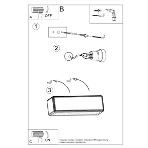 Stenska keramična svetilka SUBANI (33x10x10cm)