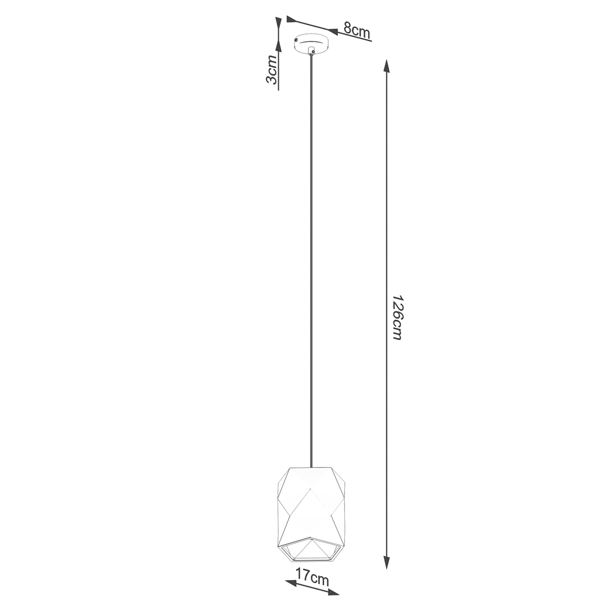 Obesna svetilka keramika GOBI (17x17x126cm)