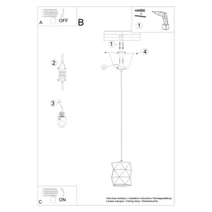 Obesna svetilka keramika GOBI (17x17x126cm)