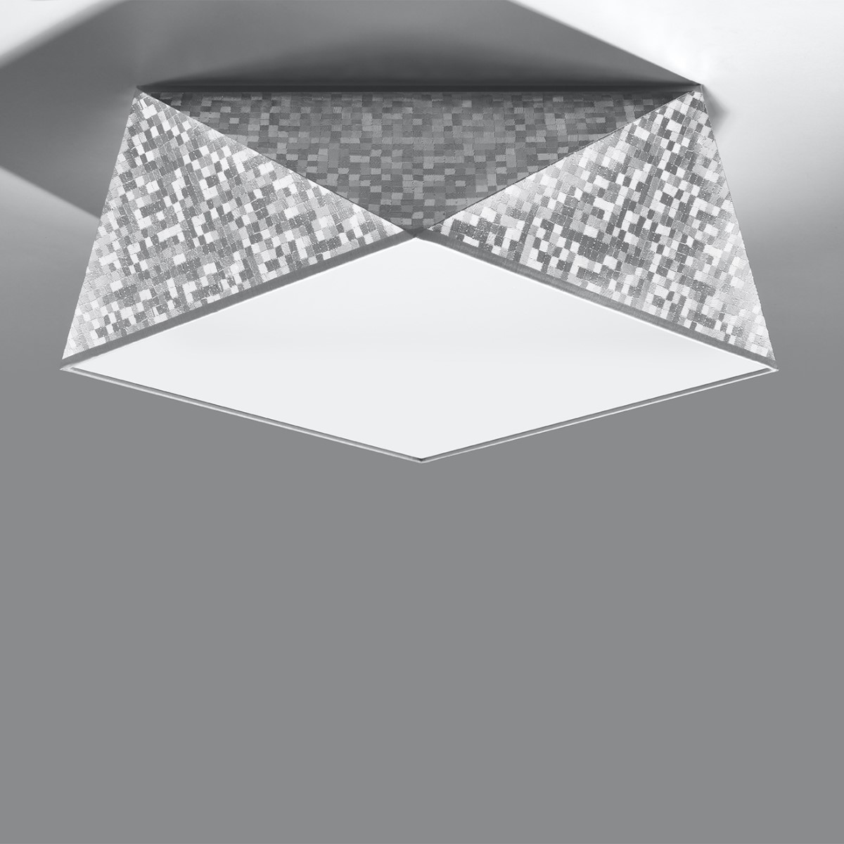 Stropna svetilka HEXA 35 srebrna (35x35x15cm)