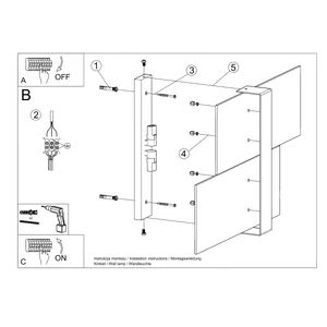 Stenska svetilka MASSIMO bela (39x6x28cm)