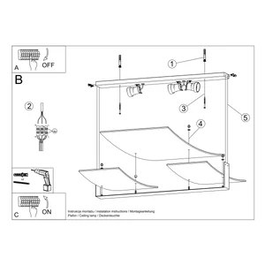 Stropna svetilka CELIA bela (61x53x7cm)