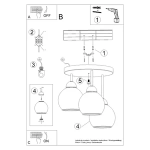 Lestenec ALINO 3 črn (35x35x35cm)