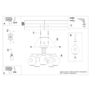 Lestenec FILLAN 5 črn (59x59x36cm)