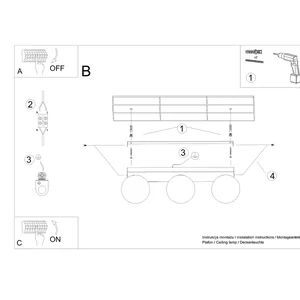 Stropna svetilka YOLI 3 bela (50x12x14.5cm)
