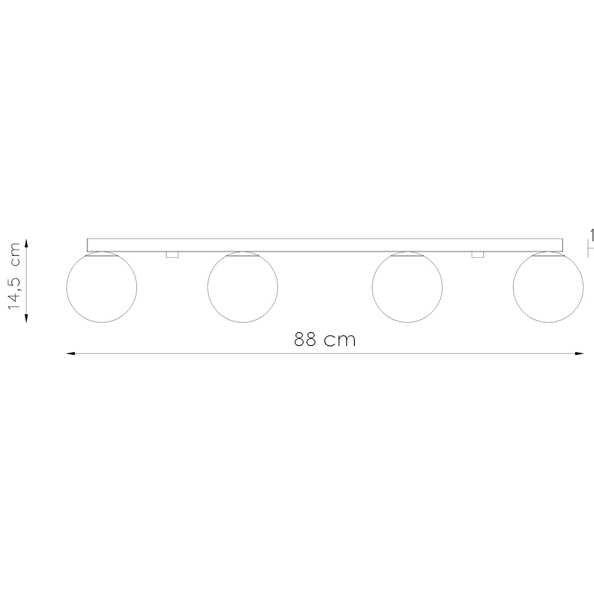 Stropna svetilka YOLI 4 bela (88x12x14.5cm)